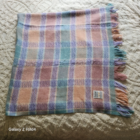Faribault Pastel Plaid Throw Blanket - Picture 3 of 8